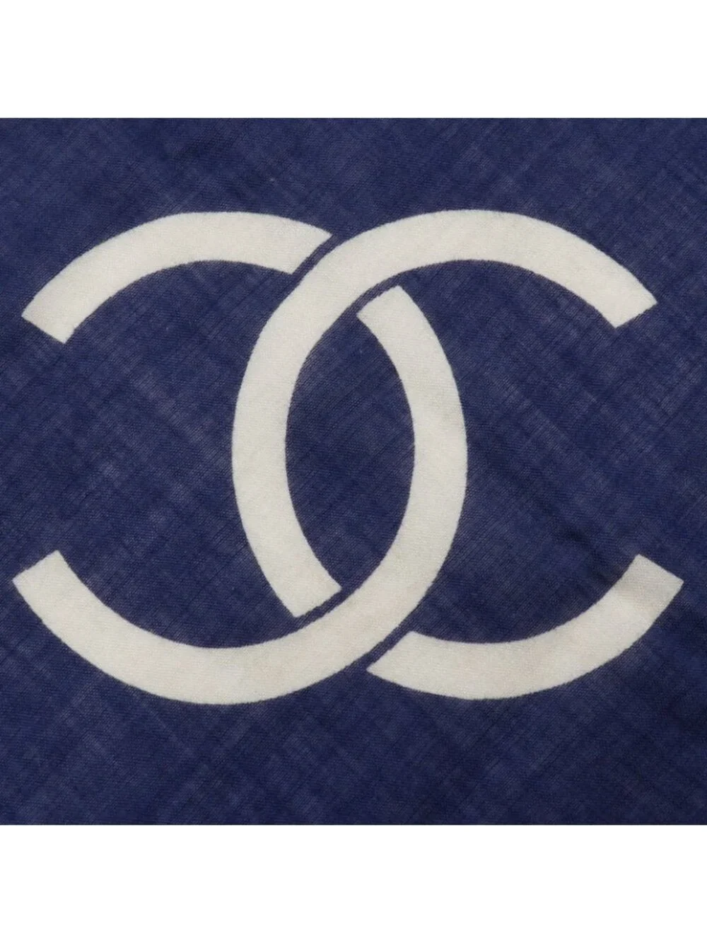 Chanel CC Logo Silk Navy Scarf